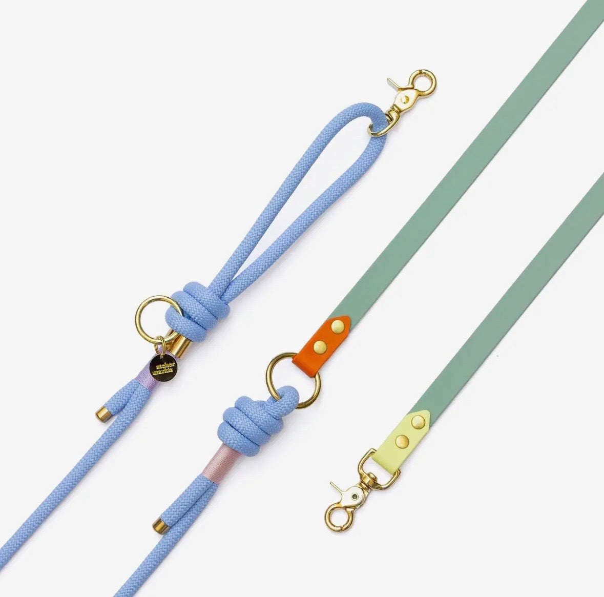 Laisse mains libres corde x Biothane | Rainbow Atelier Marquiz