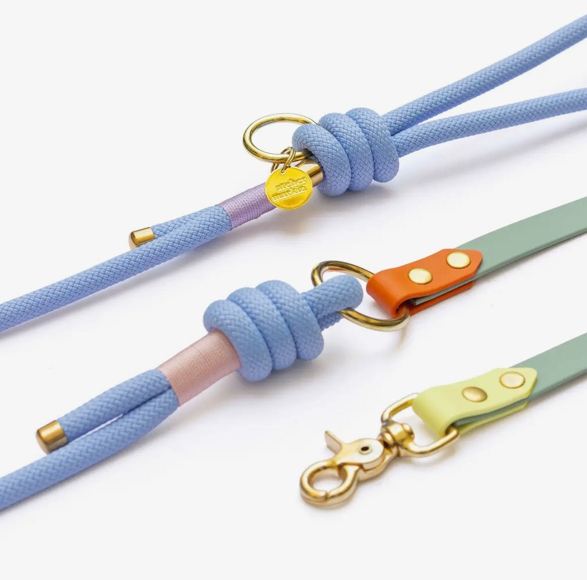Laisse mains libres corde x Biothane | Rainbow Atelier Marquiz